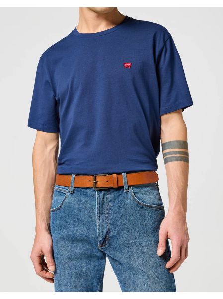 WRANGLER MĘSKI PASEK SKÓRZANY LEATHER BELT COGNAC 112358070 PREMIUM W0N7014672. Brązowe paski damskie Wrangler, bez wzorów, klasyczne. Za 129.99 zł.