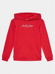 Jack & Jones Junior Bluza Zuri 12249874 Czerwony Standard Fit. Czerwone bluzy dla chłopców Jack & Jones Junior, bez wzorów, z bawełny, bez ramiączek, bez kaptura. Za 69.99 zł.