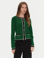 Luisa Spagnoli Kardigan Materiale 58508 Zielony Regular Fit. Zielone kardigany damskie Luisa Spagnoli, m, bez wzorów, z wełny, bez kołnierzyka, bez ramiączek, bez kaptura. Za 759.99 zł.