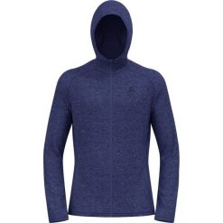 Bluza męska Odlo TENCIA Mid layer hoody full zip. Niebieskie bluzy męskie Odlo, m, bez wzorów, z materiału, z kapturem. Za 479.99 zł.