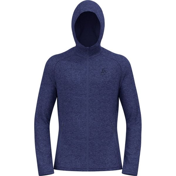 Bluza męska Odlo TENCIA Mid layer hoody full zip. Niebieskie bluzy męskie Odlo, m, bez wzorów, z materiału, z kapturem. Za 479.99 zł.