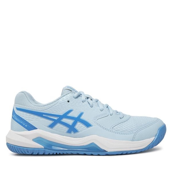 Buty do tenisa Asics. Niebieskie obuwie sportowe damskie Asics, bez wzorów, tenisowe. Za 239.99 zł.