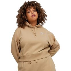Bluza z kapturem Puma Better Classics Cropped Hoodie Tr, Kobiety. Brązowe bluzy damskie Puma, s, bez wzorów, z bawełny, z kapturem. Za 390.00 zł.