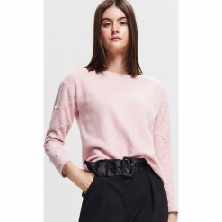 Bluza z koralikami - Różowy. Czerwone bluzy damskie Reserved. Za 79.99 zł.