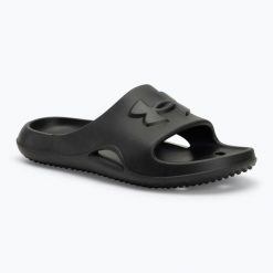 Klapki damskie Under Armour Locker V Slide black/black/black. Czarne klapki damskie Under Armour, bez wzorów, sportowe, bez obcasa. Za 79.99 zł.