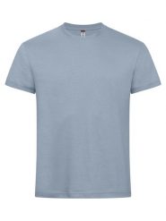 Clique New Classic-T Męski T-shirt z bawełny – nowoczesny krój – Soft blue. Niebieskie t-shirty męskie CLIQUE, m, bez wzorów, z bawełny, klasyczne, bez kołnierzyka. Za 87.50 zł.