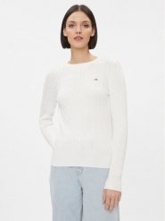 Gant Sweter 4800100 Biały Slim Fit. Białe swetry damskie GANT, s, bez wzorów, z bawełny, bez kołnierzyka, bez ramiączek, bez kaptura. Za 479.99 zł.
