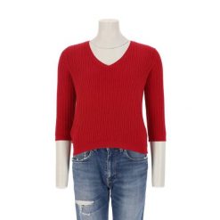 Second life - Damski czerwony sweter - Stan bardzo dobry. Czerwone swetry damskie Ralph Lauren, bez wzorów, bez kołnierzyka, bez ramiączek, bez kaptura. Za 127.76 zł.