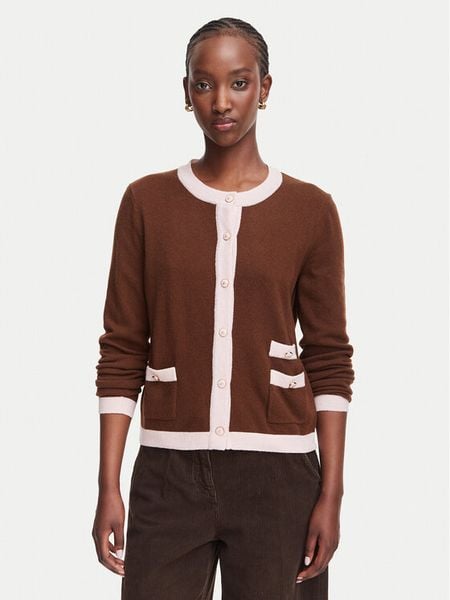 Luisa Spagnoli Kardigan Cuoricino 100504 Brązowy Regular Fit. Brązowe kardigany damskie Luisa Spagnoli, xl, bez wzorów. Za 1,489.00 zł.