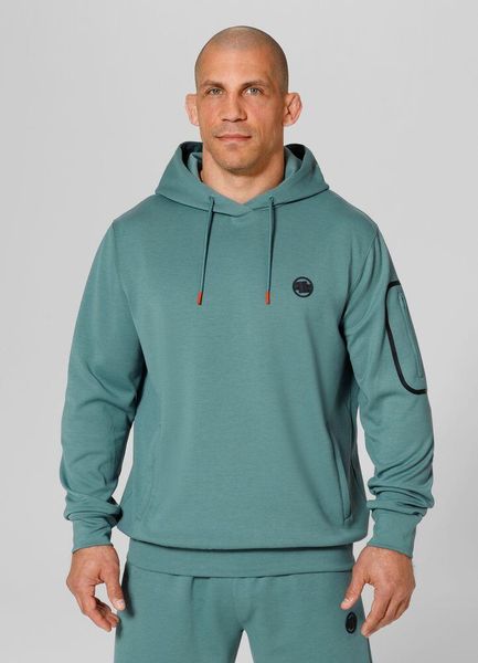 Bluza męska Pitbull z kapturem Explorer. Zielone bluzy męskie PITBULL, na lato, m, bez wzorów, z elastanu, z kapturem. Za 259.00 zł.