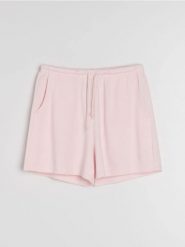 Szorty dresowe z bawełną - różowy. Czerwone szorty damskie Sinsay, l, bez wzorów, z bawełny. Za 25.99 zł.