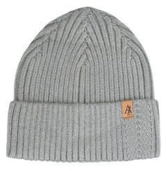 Czapka Jesienno-Zimowa (beanie) – Alties - Kolor Popielaty. Szare czapki i kapelusze męskie Alties, na zimę, bez wzorów, z dzianiny, sportowe. Za 59.00 zł.
