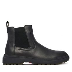 Sztyblety Tommy Hilfiger. Czarne botki męskie Tommy Hilfiger, bez wzorów, bez zapięcia. Za 699.99 zł.