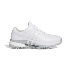Damskie buty do golfa z kolcami adidas Tour360 24 Boost. Białe obuwie sportowe damskie Adidas, bez wzorów, z materiału, na golfa. Za 936.15 zł.
