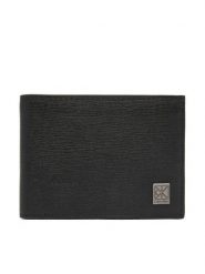 Calvin Klein Portfel Emblem Hw Trifold W/ Coin LV04D1283G Czarny. Czarne portfele męskie Calvin Klein, bez wzorów, ze skóry. Za 369.99 zł.