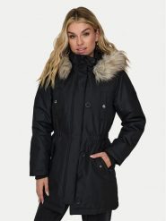 ONLY Parka Iris 15304625 Czarny Regular Fit. Czarne kurtki damskie Only, xs, bez wzorów, z syntetyku, bez kaptura. Za 349.99 zł.