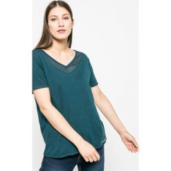 Roxy - Top. Szare topy damskie Roxy, z bawełny, z krótkim rękawem. W wyprzedaży za 59.90 zł.