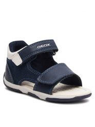 Geox Sandały B Sandal Tapuz Boy B450XB 05410 C4211 Granatowy. Niebieskie sandały chłopięce Geox, ze skóry, bez zapięcia. Za 149.99 zł.