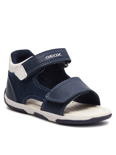 Geox Sandały B Sandal Tapuz Boy B450XB 05410 C4211 Granatowy. Niebieskie sandały chłopięce Geox, ze skóry, bez zapięcia. Za 209.99 zł.