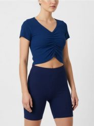 Prążkowane szorty - granatowy. Niebieskie szorty damskie Sinsay, l, bez wzorów, prążkowane. Za 27.99 zł.