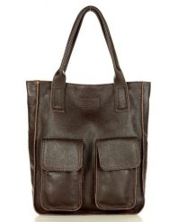 Shopper bag MAZZINI c. brązowy s131d. Brązowe torby na ramię damskie bez wzorów, z jeansu, biznesowe, na ramię, duże, bez dodatków. Za 322.05 zł.