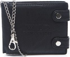 Wild Things Only Portfel z łańcuchem męski czarny Wild R77. Czarne portfele męskie Wild Things Only, bez wzorów. Za 69.90 zł.