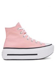 Converse Trampki Chuck Taylor All Star Lift Double Stack A15012C Różowy. Czerwone trampki i tenisówki damskie Converse, bez wzorów, z materiału, retro, bez zapięcia. Za 359.99 zł.