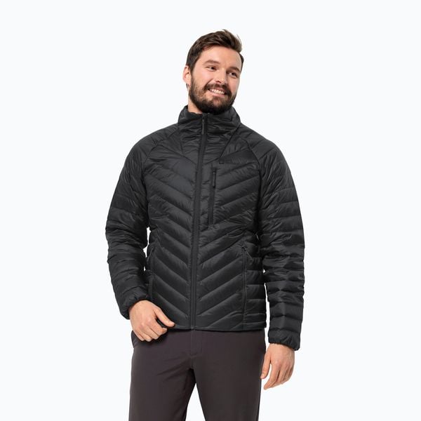 Kurtka puchowa męska Jack Wolfskin Passamani Down. Czarne kurtki męskie Jack Wolfskin, na lato, m, bez wzorów, z materiału, sportowe, bez kaptura. Za 629.99 zł.