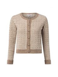 More & More Sweter z dzianiny Kobiety Sztuczne włókno brązowy|biały, 44. Białe kardigany damskie More & More, bez wzorów, z dzianiny, eleganckie. Za 279.95 zł.