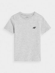 4F T-shirt gładki chłopięcy 152 (11-12 lat). Szare t-shirty dla chłopców 4f, bez wzorów, z bawełny, bez ramiączek. W wyprzedaży za 9.99 zł.