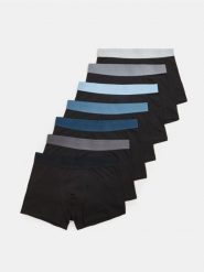 Bokserki OEKO-TEX 7 pack - czarny. Czarne bokserki męskie Sinsay, l, bez wzorów. Za 59.99 zł.