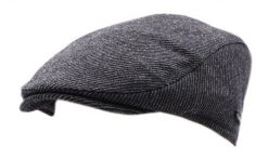 Kaszkiet Jesienno-Zimowy, Popielaty z Dodatkiem Wełny, z Gumką, w Paski -Pako Jeans. Szare czapki i kapelusze męskie Pako Jeans, na jesień, bez wzorów, z jeansu. Za 65.00 zł.