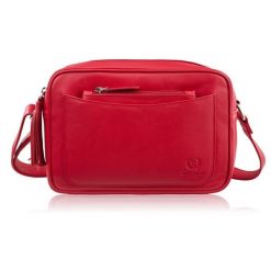Torebka damska skórzana listonoszka na ramię czerwona Paolo Peruzzi AY-20-RD. Czerwone torby na ramię damskie bez wzorów, z materiału, biznesowe, bez dodatków. Za 199.00 zł.