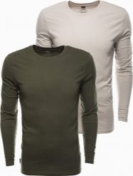 Ombre Zestaw longsleeve męski z długim rękawem - mix 2-pak V9 Z43 XXL. Bluzki z długim rękawem męskie Ombre, m, bez wzorów, bez kołnierzyka. Za 159.99 zł.