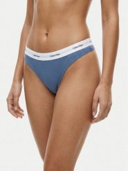 Calvin Klein Underwear Stringi LV00QD5357 Niebieski. Niebieskie stringi damskie Calvin Klein Underwear, xs, bez wzorów, z bawełny. Za 79.99 zł.