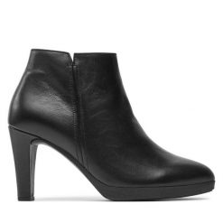 Botki Gabor. Czarne botki damskie Gabor, bez obcasa, na słupku, bez zapięcia. Za 659.99 zł.