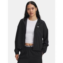 Kurtka damska Under Armour Rival Woven Hoody /. Czarne bluzy sportowe damskie Under Armour, bez wzorów, bez kaptura, na fitness i siłownię. Za 209.99 zł.