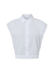 Opus Bluzka Kobiety Bawełna biały, 42. Białe bluzki damskie Opus, bez wzorów, z bawełny, eleganckie, bez kołnierzyka, bez ramiączek. Za 279.95 zł.