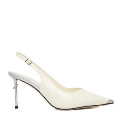 Szpilki Eva Minge. Białe szpilki damskie Eva Minge, bez wzorów, bez obcasa, bez zapięcia. Za 449.99 zł.