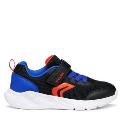 Sneakersy Geox. Czarne trampki i tenisówki chłopięce Geox, bez wzorów, bez zapięcia. Za 169.99 zł.