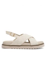 DeeZee Sandały Donna H86009-9 Beżowy. Brązowe sandały damskie DeeZee, bez wzorów, z materiału, bez obcasa, na płaskiej podeszwie, bez zapięcia. Za 69.99 zł.