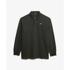 Koszulka polo z długim rękawem i kontrastowymi przeszyciami Superdry. Czarne bluzki z długim rękawem męskie Superdry., m, bez wzorów, eleganckie, bez kołnierzyka. Za 329.25 zł.