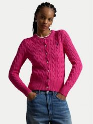 Polo Ralph Lauren Kardigan 211971868509 Różowy Slim Fit. Czerwone kardigany damskie Polo Ralph Lauren, m, bez wzorów, z bawełny, bez kołnierzyka, bez ramiączek, bez kaptura. Za 1,199.00 zł.
