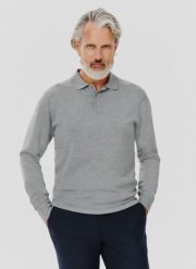 PAKO LORENTE – Szary sweter męski z kołnierzykiem polo. Szare swetry przez głowę męskie Pako Lorente, na jesień, m, bez wzorów, bez kołnierzyka. Za 149.99 zł.
