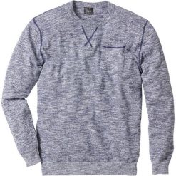 Sweter Regular Fit bonprix niebieski indygo - biały melanż. Swetry przez głowę męskie marki bonprix. Za 34.99 zł.