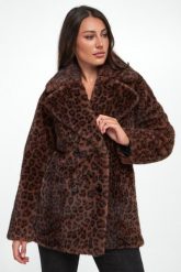 Futro damskie w panterkę JOSEPH RIBKOFF. Płaszcze damskie Joseph Ribkoff, xs, bez wzorów, z futra, bez kaptura. Za 1,429.00 zł.