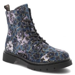 Granatowe Botki Artiker Ocieplane Wzorzyste Obuwie Damskie. Niebieskie kozaki damskie Artiker, bez obcasa. Za 239.00 zł.