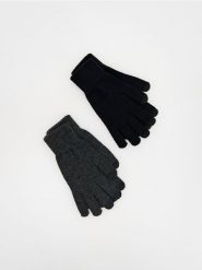 Rękawiczki 2 pack - czarny. Czarne rękawiczki męskie Reserved, bez wzorów. Za 59.99 zł.