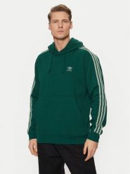 Adidas Bluza adicolor Classics 3-Stripes JP1001 Zielony Regular Fit. Zielone bluzy męskie Adidas, m, bez wzorów, z bawełny, bez kaptura. Za 249.99 zł.