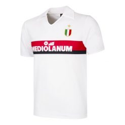 Retro koszulka piłkarska – Męska – AC Milan 1988 – Biały. Białe koszulki sportowe męskie COPA FOOTBALL, m, bez wzorów, bez kołnierzyka, bez ramiączek, do piłki nożnej. Za 295.37 zł.